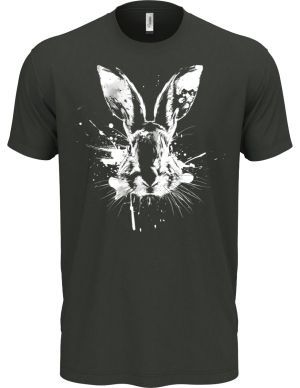 Králík splatter, bílý potisk