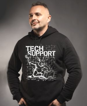 Králík technické podpory, bílý tisk