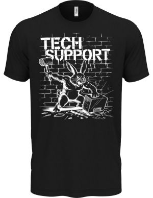 Králík technické podpory, bílý tisk