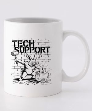 Králík technické podpory, černý tisk