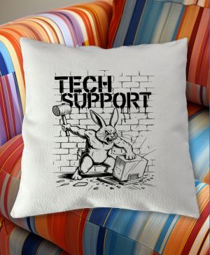 Králík technické podpory, černý tisk