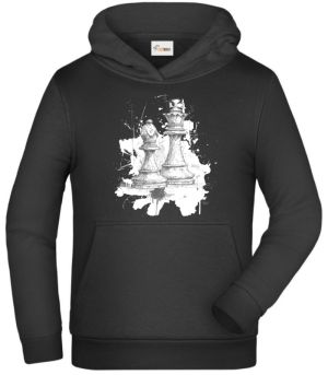 Královská hra, šachy, bílý potisk