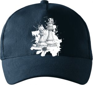 Královská hra, šachy, bílý potisk