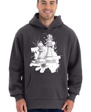 Královská hra, šachy, bílý potisk