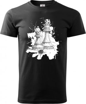 Královská hra, šachy, bílý potisk