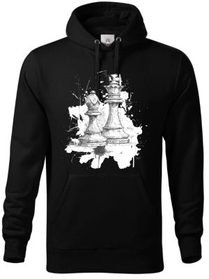 Královská hra, šachy, bílý potisk