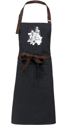 Královská hra, šachy, bílý potisk