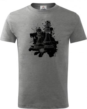 Královská hra, šachy, černý potisk