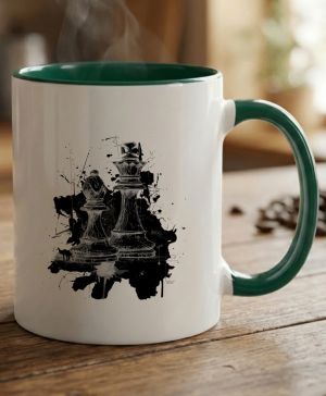 Královská hra, šachy, černý potisk