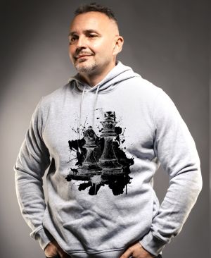 Královská hra, šachy, černý potisk