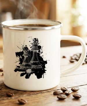 Královská hra, šachy, černý potisk