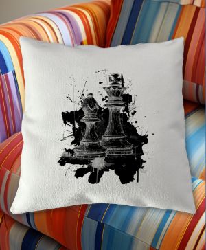 Královská hra, šachy, černý potisk