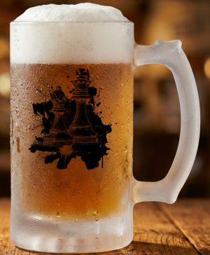 Královská hra, šachy, černý potisk