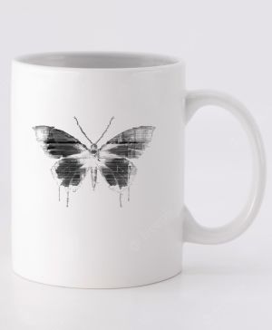 Kyber motýl, černý potisk