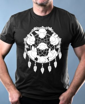 Lapač snů, králíček, bílý potisk