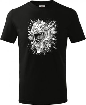 Ledová brankářská maska, bílý potisk