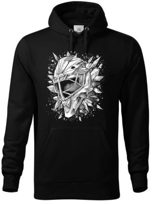 Ledová brankářská maska, bílý potisk