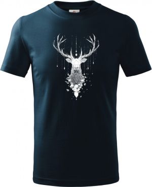 Ledový jelen, bílý potisk