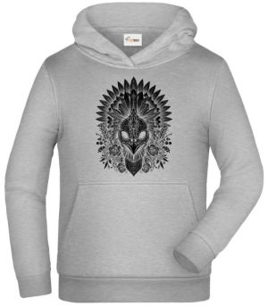 Ptačí šaman, černý potisk