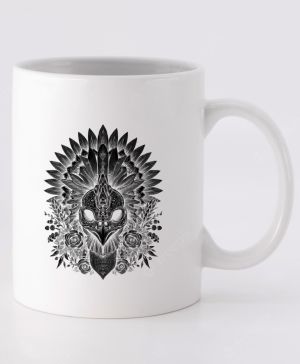 Ptačí šaman, černý potisk