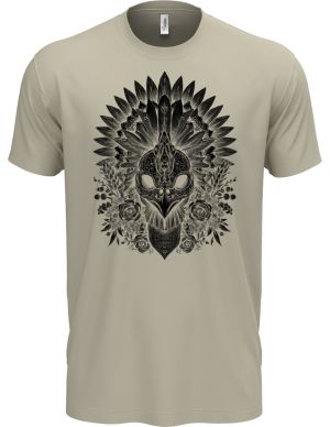 Ptačí šaman, černý potisk