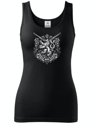 Lev a pušky, bílý tisk