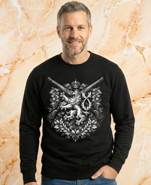 Lev a pušky, bílý tisk