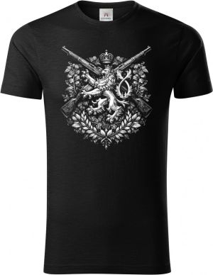 Lev a pušky, bílý tisk