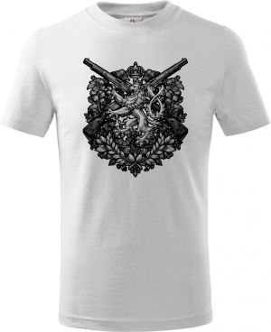 Lev a pušky, černý tisk