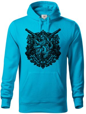 Lev a pušky, černý tisk