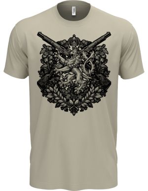 Lev a pušky, černý tisk