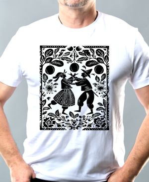 Lidový tanec, folklor, černý tisk