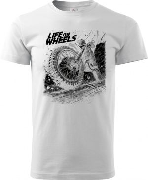 Life On Wheels. Enduro, Motocross, černý potisk