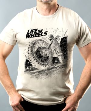 Life On Wheels. Enduro, Motocross, černý potisk