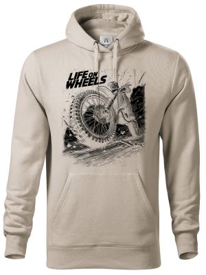 Life On Wheels. Enduro, Motocross, černý potisk