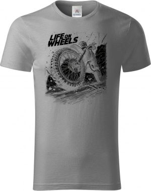 Life On Wheels. Enduro, Motocross, černý potisk