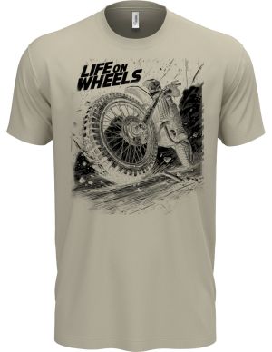 Life On Wheels. Enduro, Motocross, černý potisk
