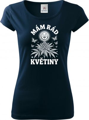 Mám rád květiny, bílý potisk