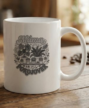 Máma pokojovek, černý tisk