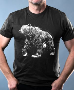 Medvěd-Grizzly-Tech, bílý potisk