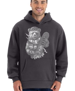 Medvěd snowboardista,bílý potisk