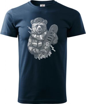 Medvěd snowboardista,bílý potisk