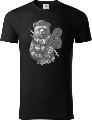 Medvěd snowboardista,bílý potisk