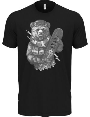 Medvěd snowboardista,bílý potisk