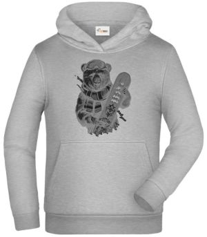 Medvěd snowboardista,černý potisk
