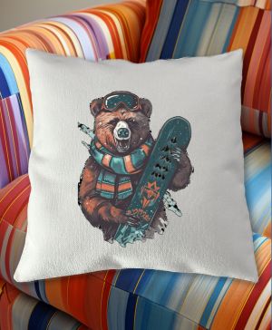 Medvěd snowboardista,černý potisk