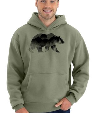 Medvěd s horskou krajinou, černý tisk