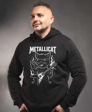 Metallicat – rocková kočka, bílý potisk