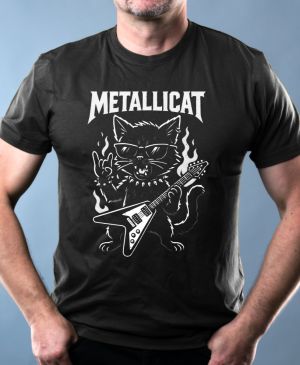Metallicat – rocková kočka, bílý potisk