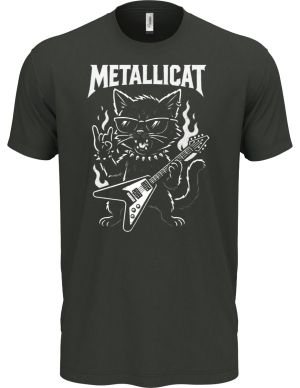 Metallicat – rocková kočka, bílý potisk
